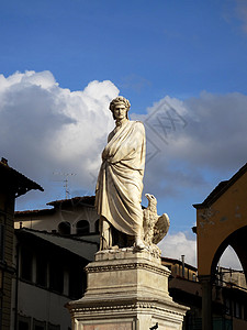 意大利雕像意大利人文风景揽胜诗人但丁雕像背景