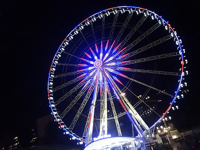 摩天轮广场法国巴黎协和广场摩天轮夜景背景