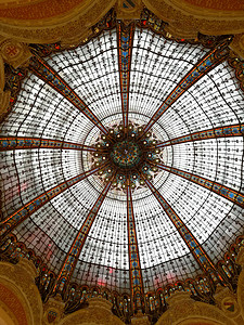 法国巴黎老佛爷百货商场的穹顶图片