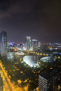 成都市金融城双子塔夜景图片