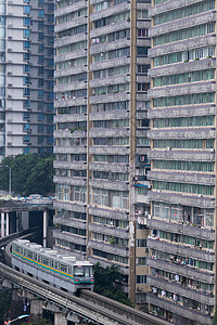 重庆市穿楼轻轨高清图片