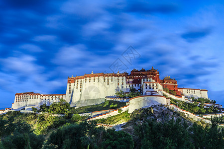 拉萨大昭寺西藏布达拉宫背景