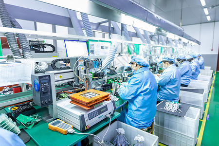 中国制造素材组装生产线工厂车间背景