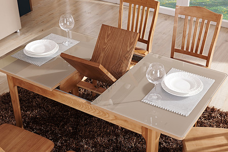 变形的木质折叠餐桌背景