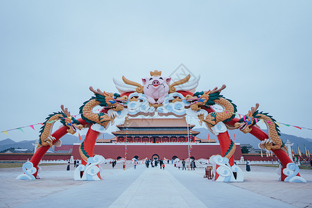  浙江横店明清宫苑 背景图片