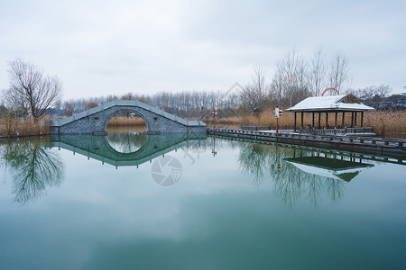 江苏桥江苏淮安水釜城景区雪景背景