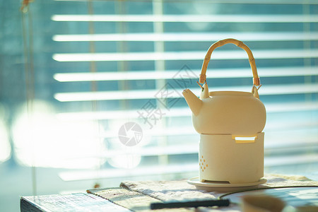 茶室煮茶背景图片