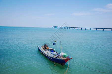 潮汕风景南澳岛海滨渔船背景