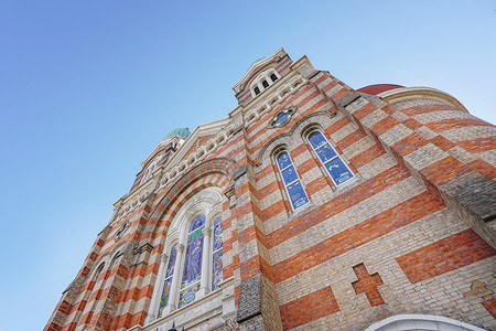 天津西开教堂外景背景图片