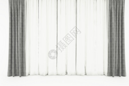 灰白色窗帘背景图片