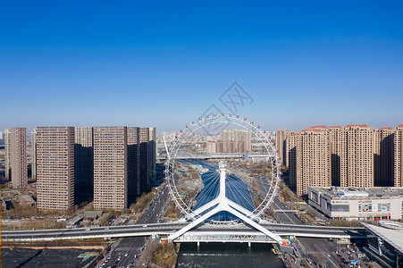 京津冀天津之眼摩天轮背景