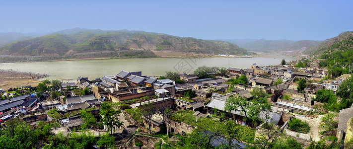湫水河碛口古镇全景背景