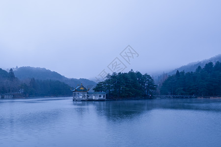 江西九江庐山如琴湖景区背景