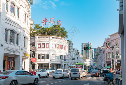 海口骑楼厦门旅游景点中华城背景