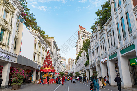 中山路美食街厦门中山街旅游景点背景