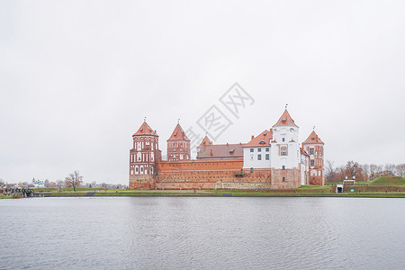 白俄罗斯米尔城堡水上城堡背景