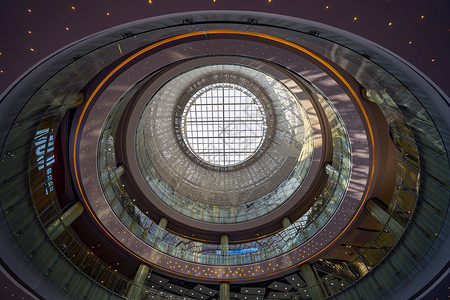 螺旋图形深圳星河COCO广场的天花板背景