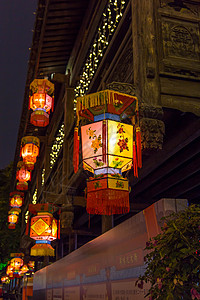 福州三坊七巷夜景背景图片