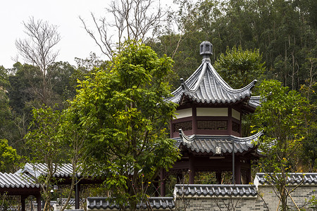 古风庭院背景图片