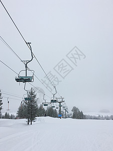 芬兰滑雪芬兰洛瓦涅米滑雪场缆车背景