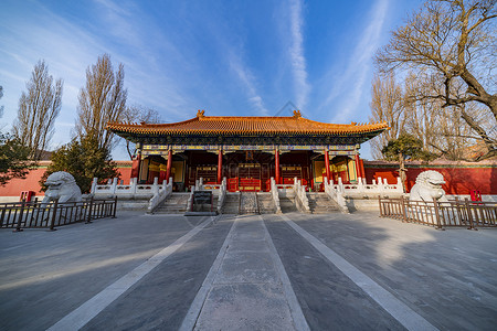 庑殿顶北京景山公园寿皇殿背景
