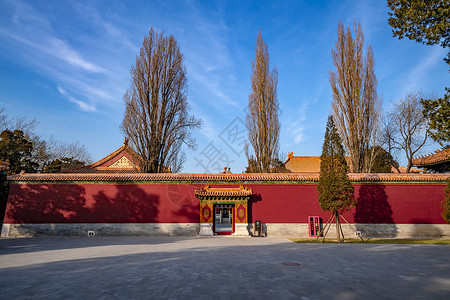 殿顶北京景山公园寿皇殿背景