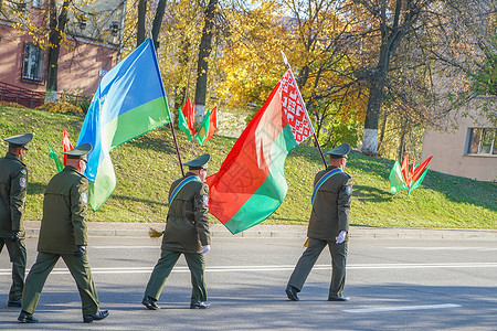 阅兵仪式白俄罗斯军人阅兵【媒体用图】（仅限媒体用图使用，不可用于商业用途）背景