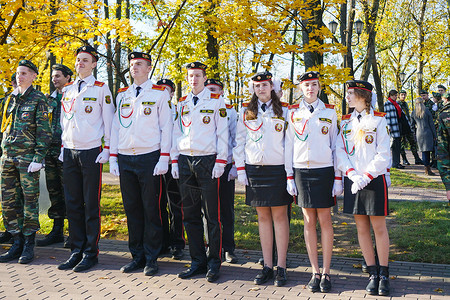 白俄罗斯军人阅兵【媒体用图】（仅限媒体用图使用，不可用于商业用途）背景图片