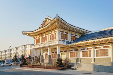 朝鲜族建筑延边大学教学楼背景