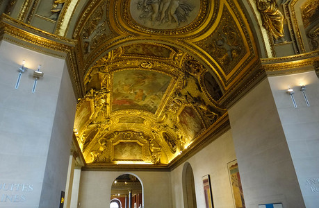 法国卢浮宫内景背景图片