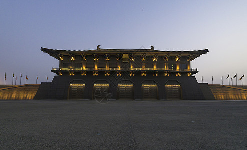 大明宫丹凤门夜景背景图片