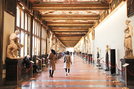 菲菲佛罗伦萨乌菲兹美术馆走廊背景
