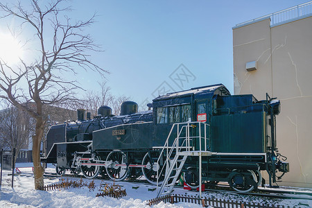 日本蒸汽火车头背景