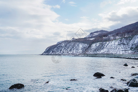 雪浪北海道小樽朝里风光背景