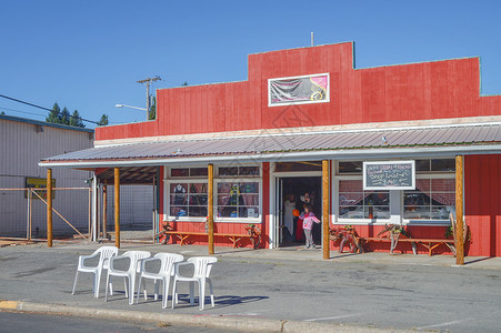 美国西部小镇餐厅背景