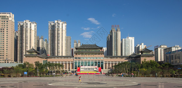 博物馆广场青海西宁博物馆背景