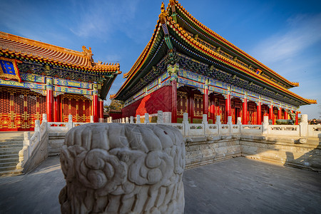 清代皇家建筑北京景山公园寿皇殿背景