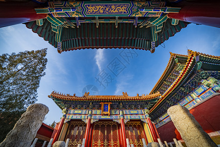 清代皇家建筑北京景山公园寿皇殿背景