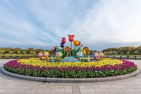 上海鲜花港春季风光背景