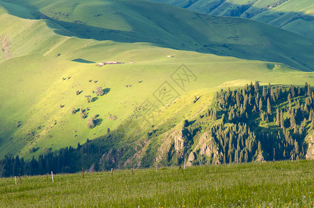 新疆草原牧场山地图片