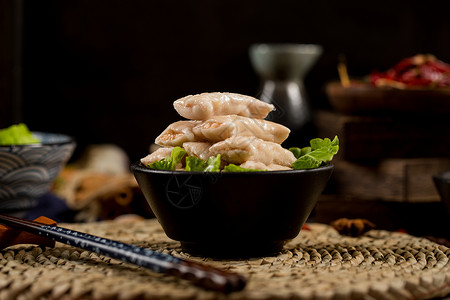 火锅配菜食材虾味饺背景图片