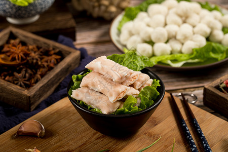 火锅配菜食材虾味饺高清图片