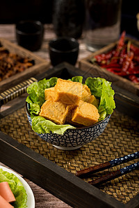 火锅食材鱼豆腐背景