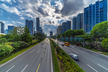 宽广的马路深圳城市交通背景