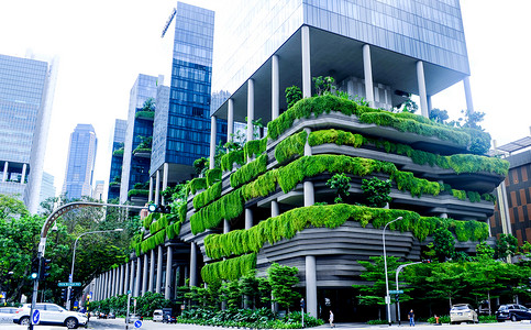 现代建筑设计新加坡绿色建筑背景