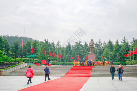 韶山铜像毛泽东广场背景