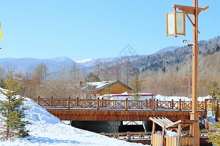 雪浪哈尔滨东北村庄背景