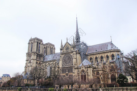 巴黎圣母院建筑群高清图片