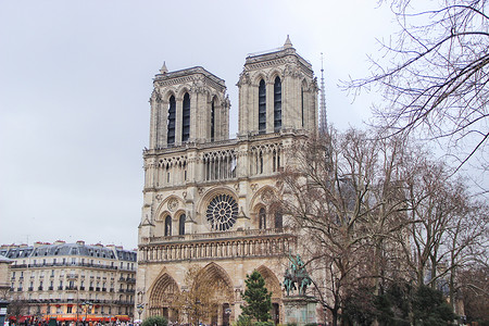 巴黎圣母院景区背景图片