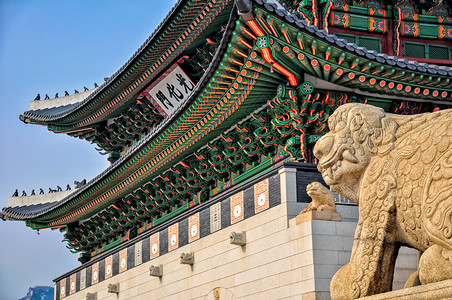 韩国建筑素材韩国首尔光化门背景